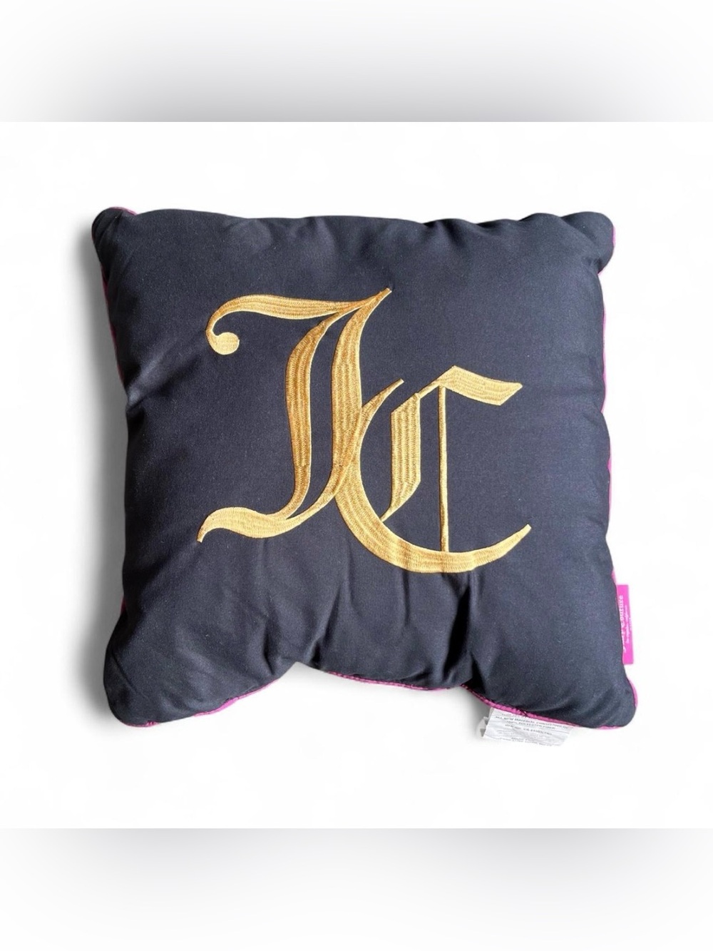 Juicy Couture Black Pillow with Gold Monogram